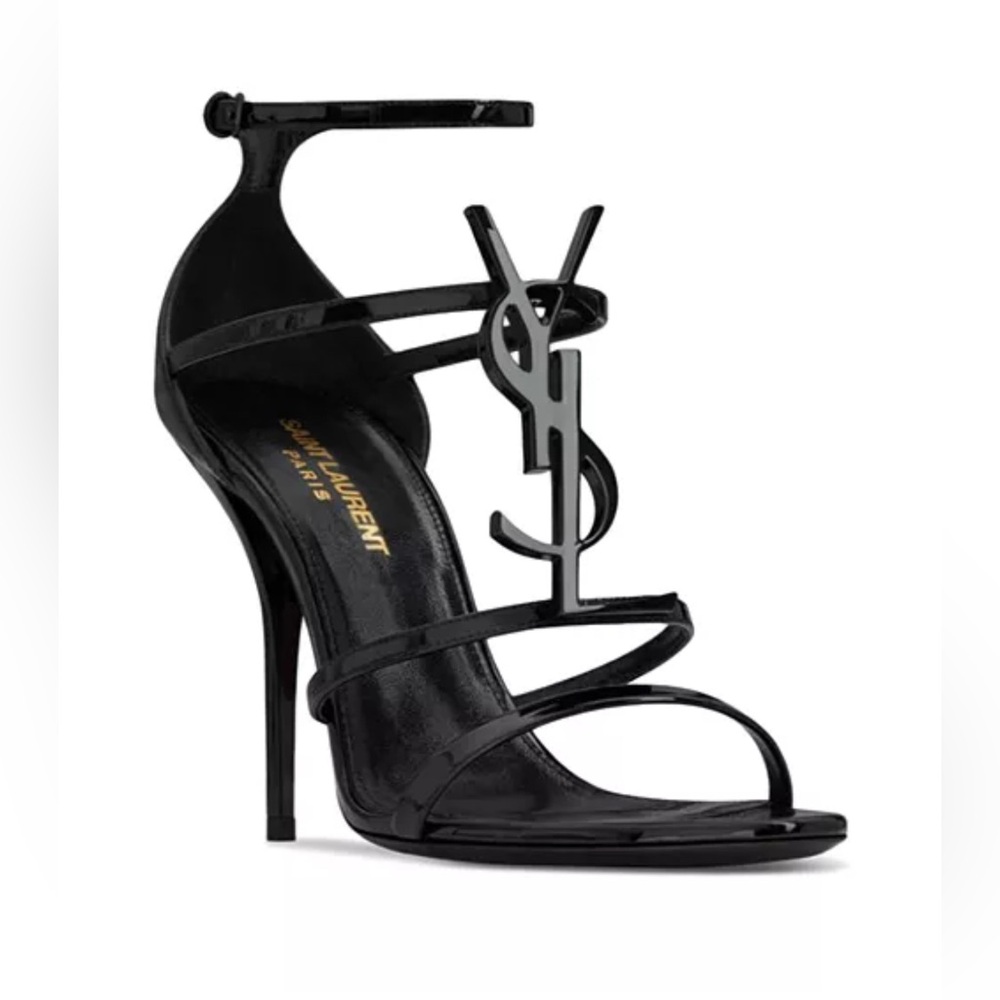 Saint Laurent Black Cassandra Sandals